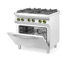 Gasfornuis 4-pits met convectieoven GN 1/1