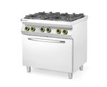Gasfornuis 4-pits met convectieoven GN 1/1