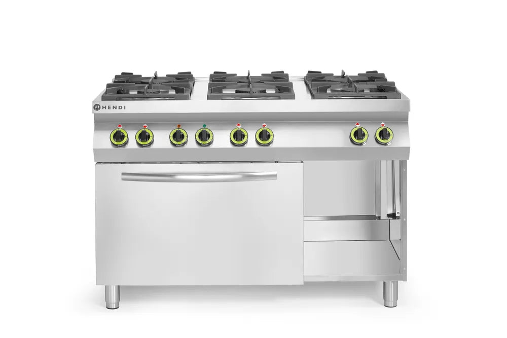 Gasfornuis Kitchen Line 6-pits met convectieoven GN 1/1
