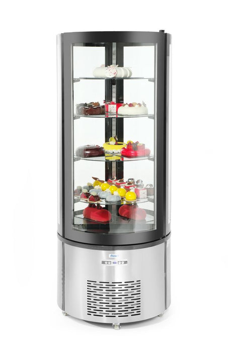 Round pastry display case