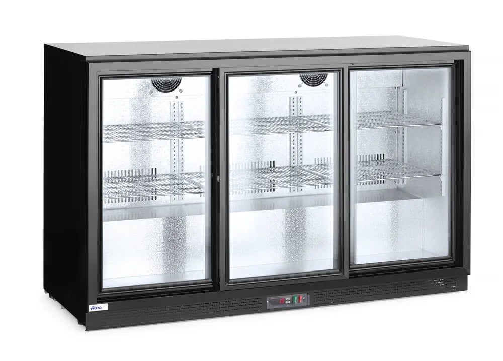 Backbar koelkast met drie schuifdeuren