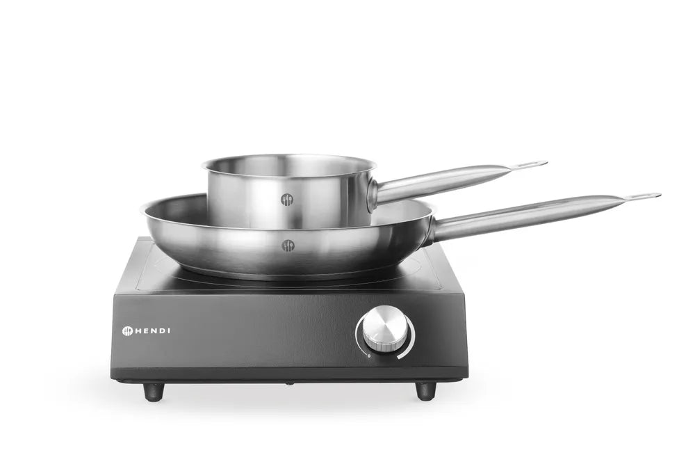 Set: Inductie kookplaat 3500W + steelpan + koekenpan
