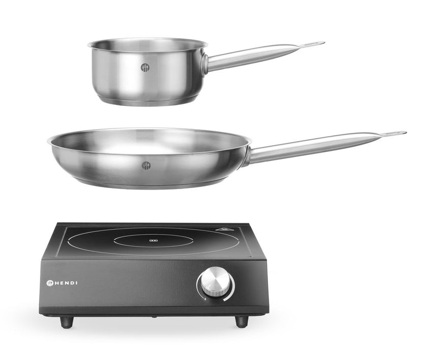Set: Induction hob 3500W + saucepan + frying pan