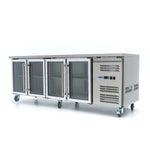 Koelwerkbank - 223 cm - 4 Glazen Deuren