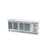 Koelwerkbank - 223 cm - 4 Glazen Deuren