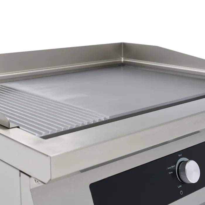 Inductie Grillplaat 700 - Glad en Gegroefd - 5000W - Dubbel