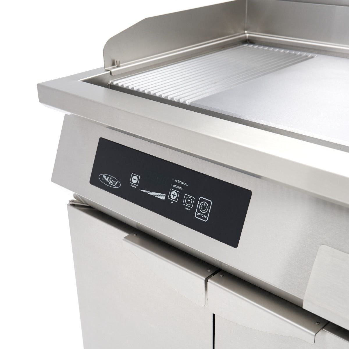 Inductie Grillplaat 700 - Glad en Gegroefd - 10000W - Dubbel - met Onderstel