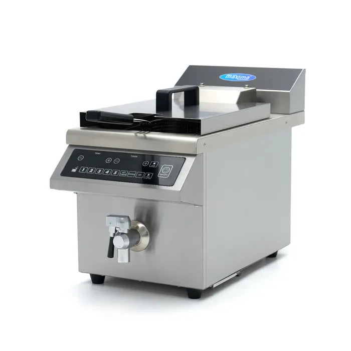 Frituurpan - 8 L - 1 Mand - Inductie - Liftsysteem - met Tapkraan