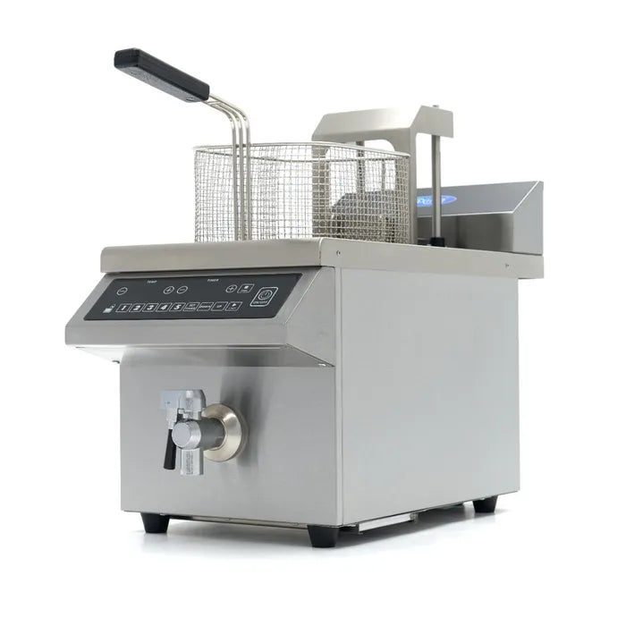 Frituurpan - 8 L - 1 Mand - Inductie - Liftsysteem - met Tapkraan