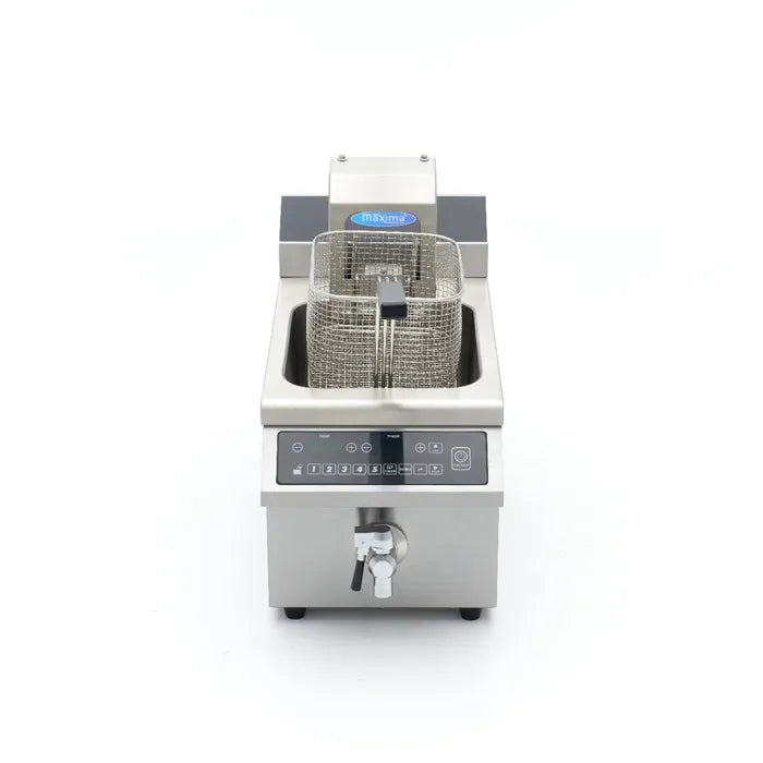 Frituurpan - 8 L - 1 Mand - Inductie - Liftsysteem - met Tapkraan