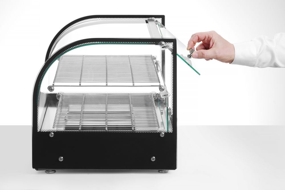 Opzet warmhoudvitrine tweelaags