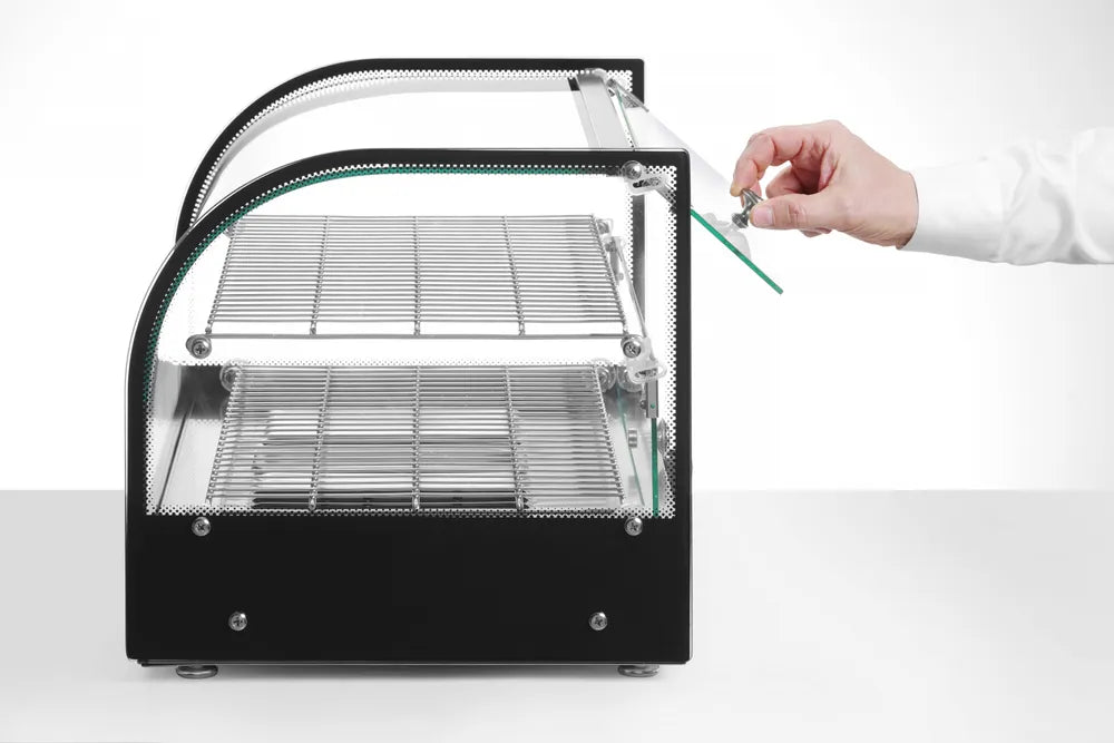 Opzet warmhoudvitrine tweelaags