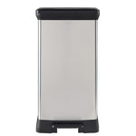 Curver rechthoekige pedaalemmer Decobin 50 liter zilver/zwart