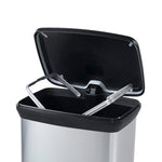 Curver rechthoekige pedaalemmer Decobin 50 liter zilver/zwart