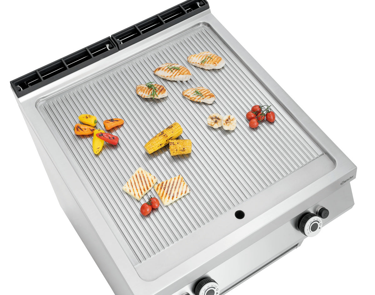 Gas grillplaat, geribbeld, OU