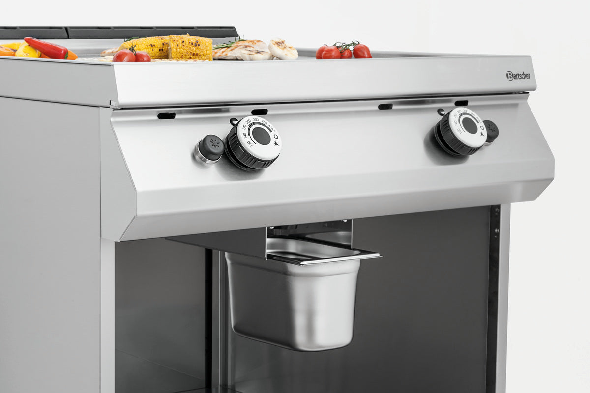 Gas grillplaat, geribbeld, OU