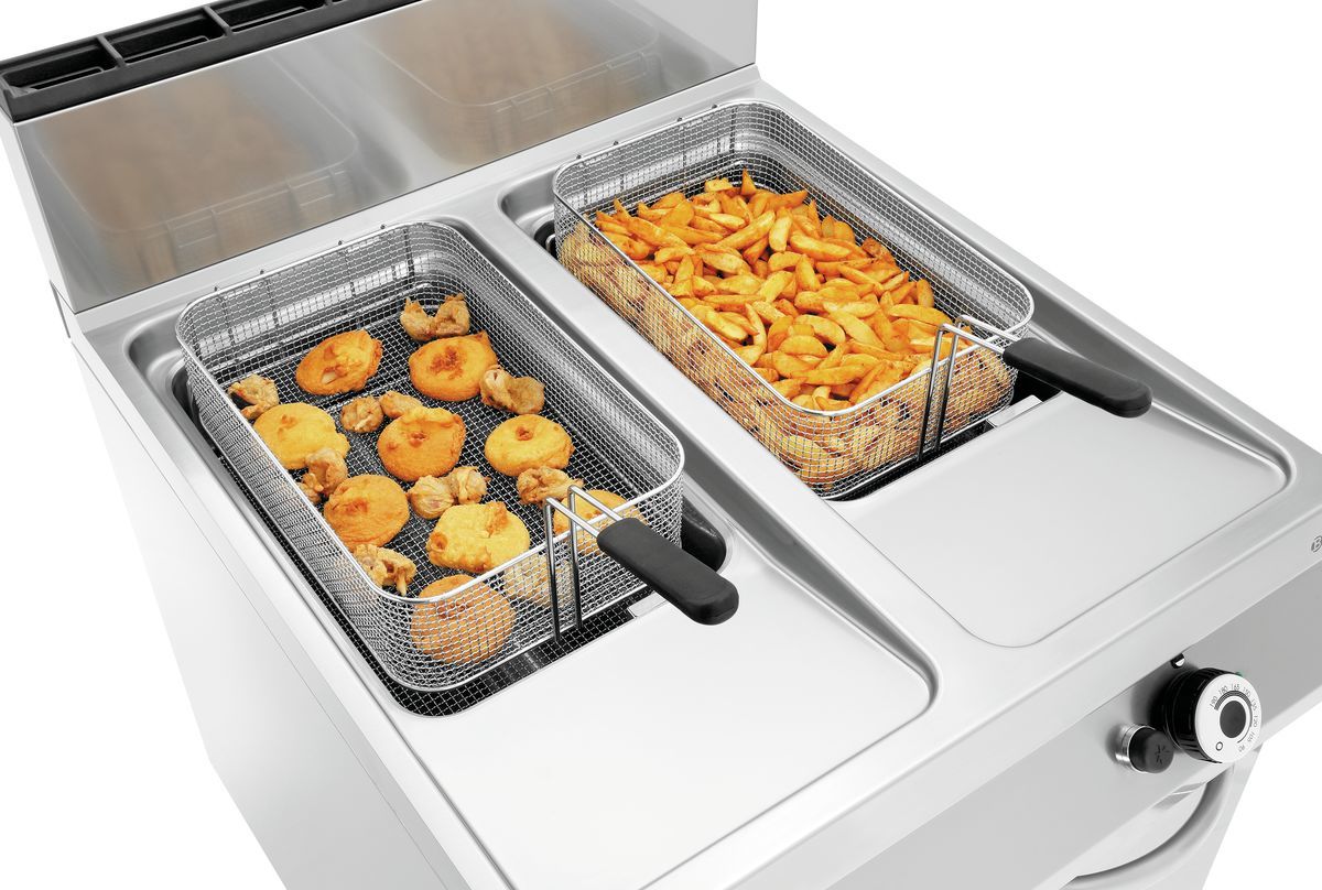 Gas friteuse met 2 binnenpannen