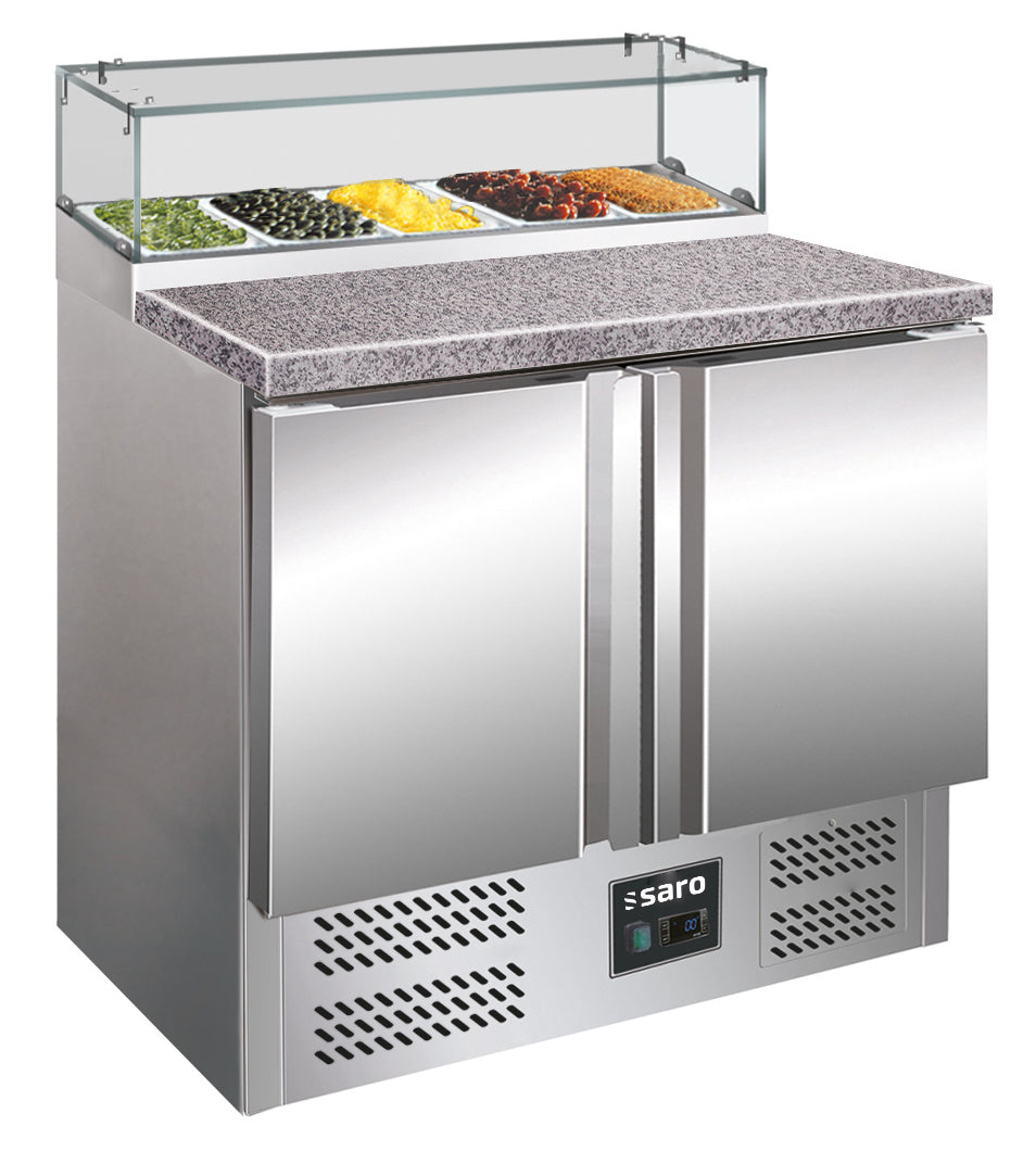 SARO Pizzawerkbank met glasvitrine model PS 200 G