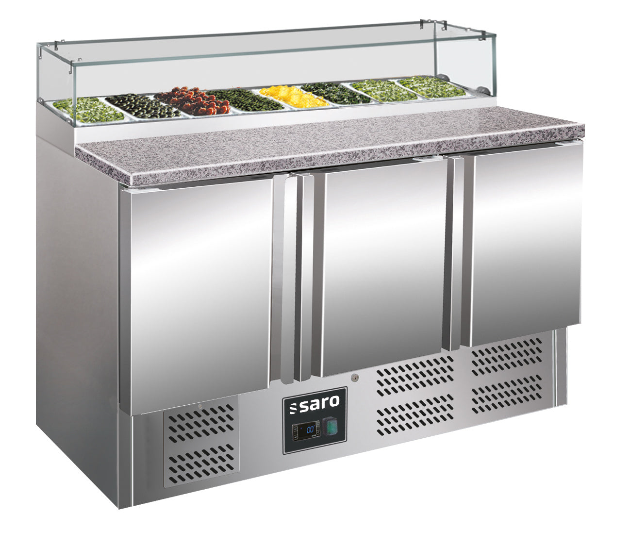 SARO Pizzawerkbank met glasvitrine model PS 300 G