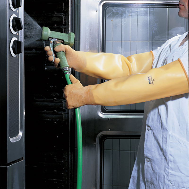 Mapa Professional Alto 285 chemische beschermingshandschoen met lange manchet maat 10 wit, 1 x 30 stuks