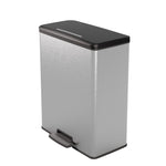 Curver Decobin Duo pedaalemmer 26+26 liter zilver/zwart