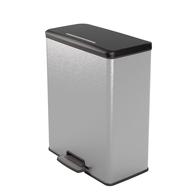 Curver Decobin Duo pedaalemmer 26+26 liter zilver/zwart
