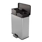 Curver Decobin Duo pedaalemmer 26+26 liter zilver/zwart