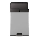 Curver Decobin Duo pedaalemmer 26+26 liter zilver/zwart