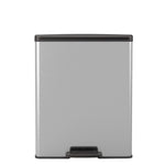 Curver Decobin Duo pedaalemmer 26+26 liter zilver/zwart
