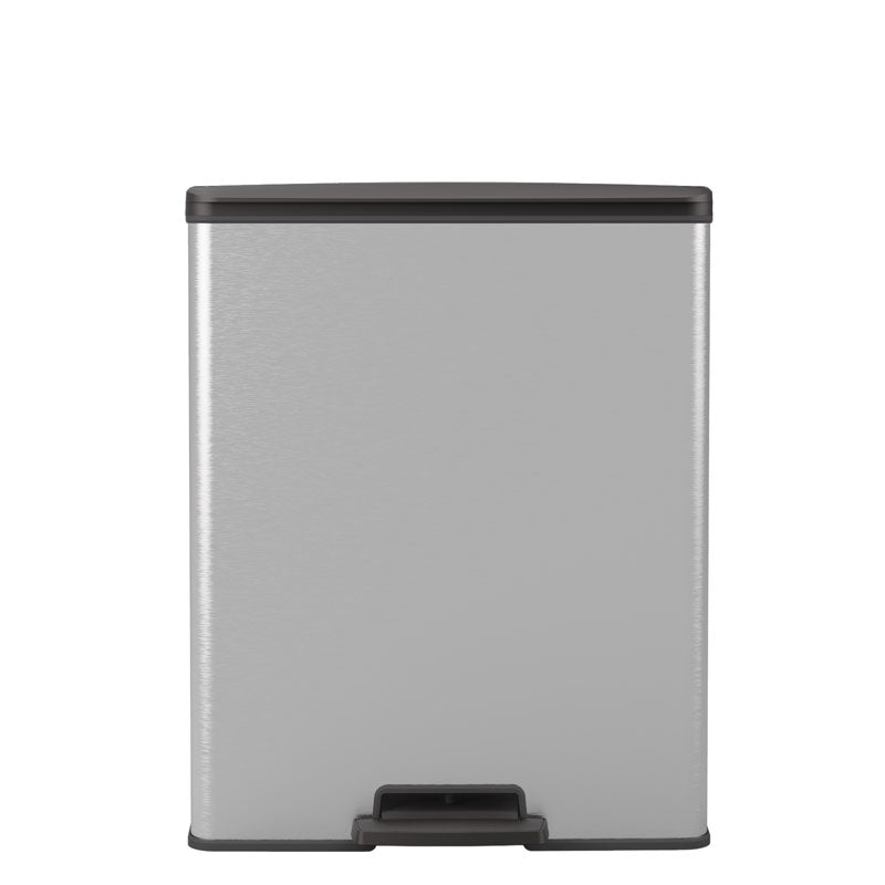 Curver Decobin Duo pedaalemmer 26+26 liter zilver/zwart