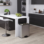 Curver Decobin Duo pedaalemmer 26+26 liter zilver/zwart