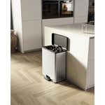 Curver Decobin Duo pedaalemmer 26+26 liter zilver/zwart