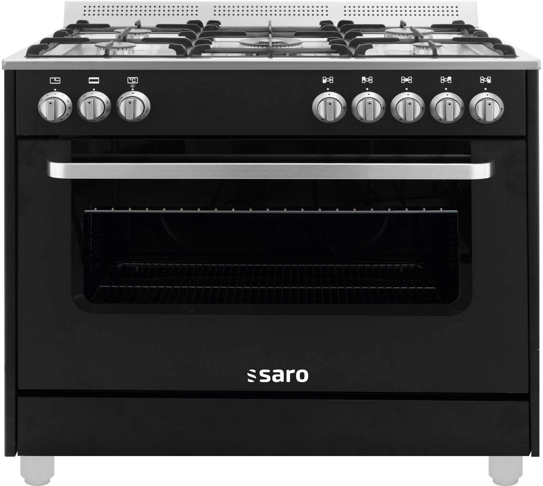 SARO Multifunctioneel  gasfornuis met electrische oven model TS95C61LNE zwart