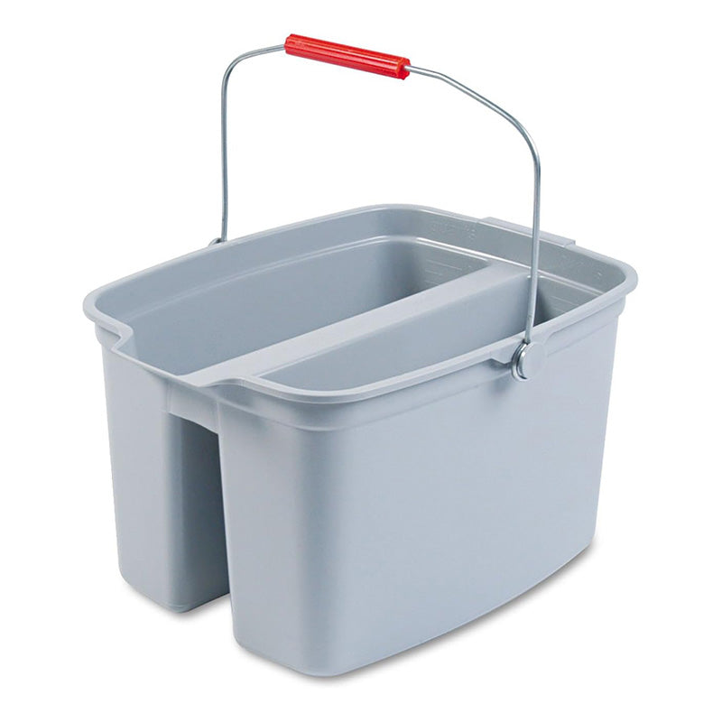 Rubbermaid dubbele emmer 18 liter grijs