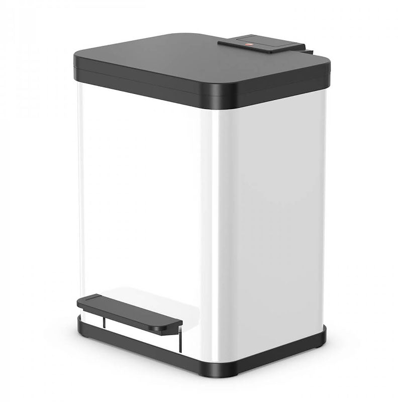 Hailo Öko Duo Plus M pedaalemmer 2 x 9 liter wit/zwart