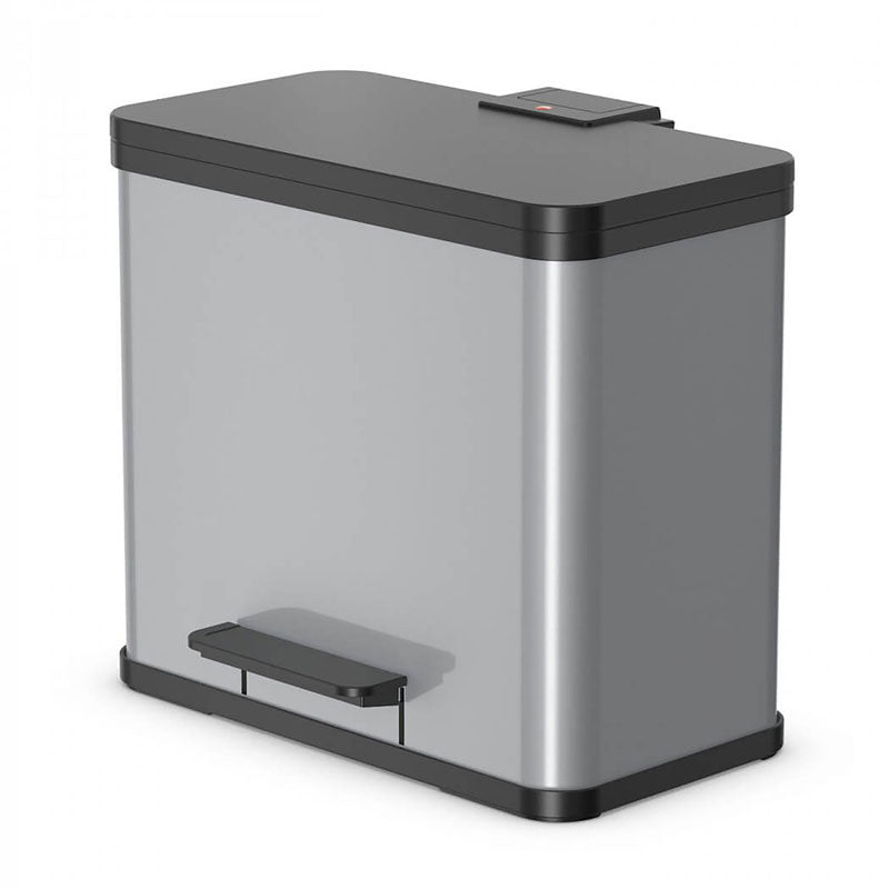 Hailo Öko Duo Plus L pedaalemmer 17 + 9 liter zilver/zwart