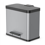 Hailo Öko Duo Plus L pedaalemmer 17 + 9 liter zilver/zwart