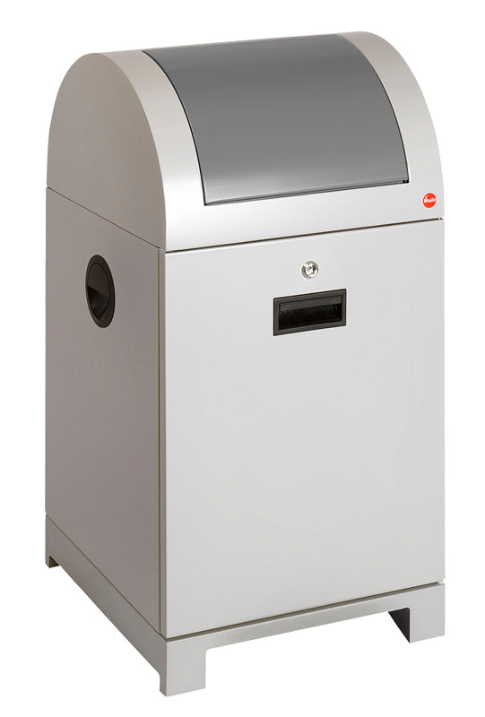 Hailo ProfiLine recycling afvalbak met afvalzakhouder 40 liter wit aluminium/grijs