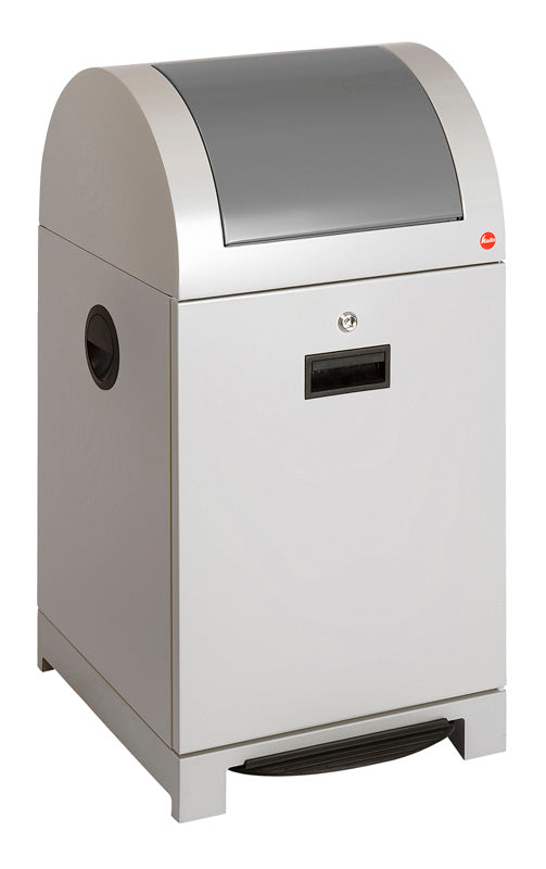 Hailo ProfiLine recycling pedaalemmer met binnenemmer 40 liter wit aluminium/grijs