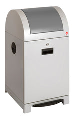 Hailo ProfiLine recycling pedaalemmer met binnenemmer 40 liter wit aluminium/grijs