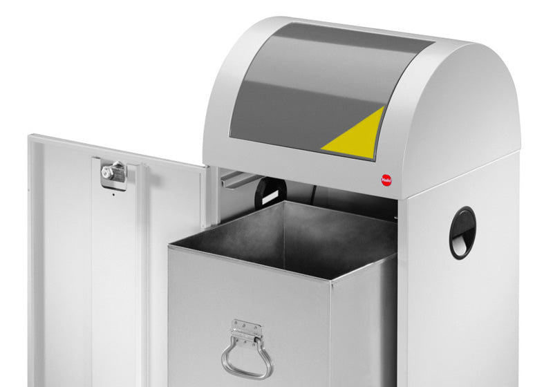 Hailo ProfiLine recycling pedaalemmer met binnenemmer 40 liter wit aluminium/grijs