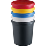 Ronde papierbak 45 liter zwart, per 5 stuks