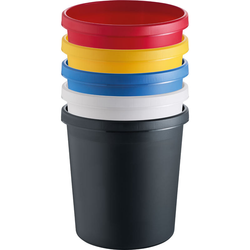Ronde papierbak 45 liter zwart, per 5 stuks
