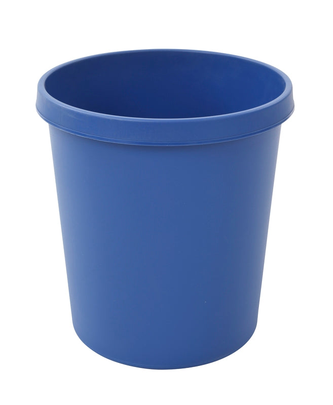 Helit ronde kunststof papierbak 18 liter blauw