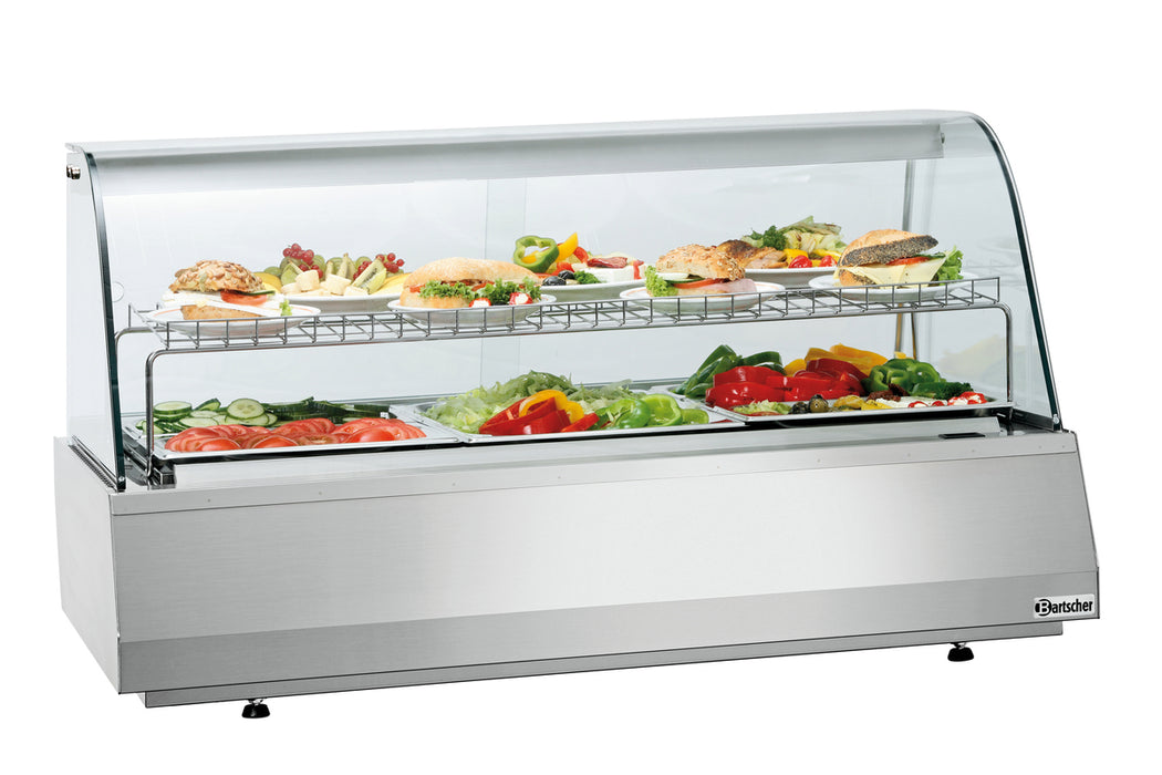 Refrigerated display case 3/1GN, round glass
