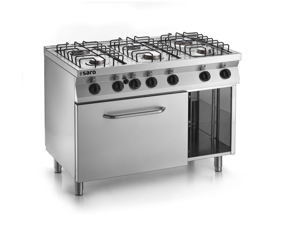 SARO Fast-Series gasfornuis met elektrische bakoven modell F7/FUG6LE