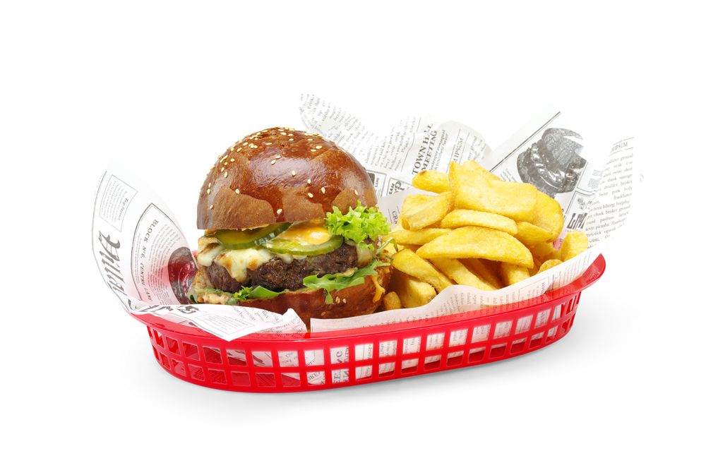 Fast food style serving baskets