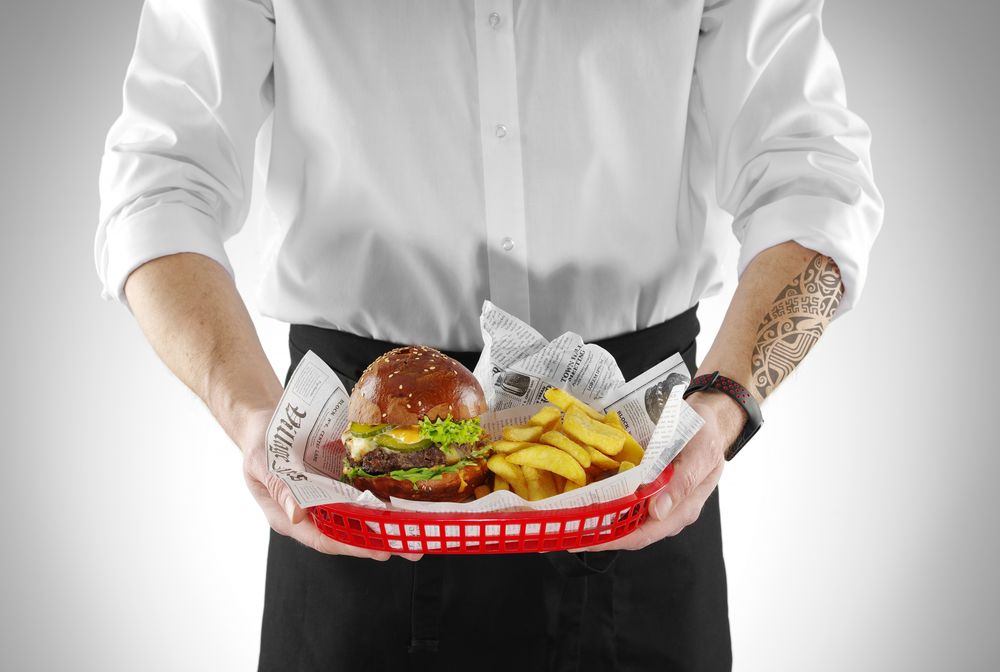 Fast food style serving baskets