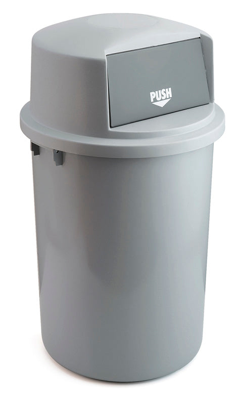 Kunststof afvalbak met klapdeksel 126 liter grijs