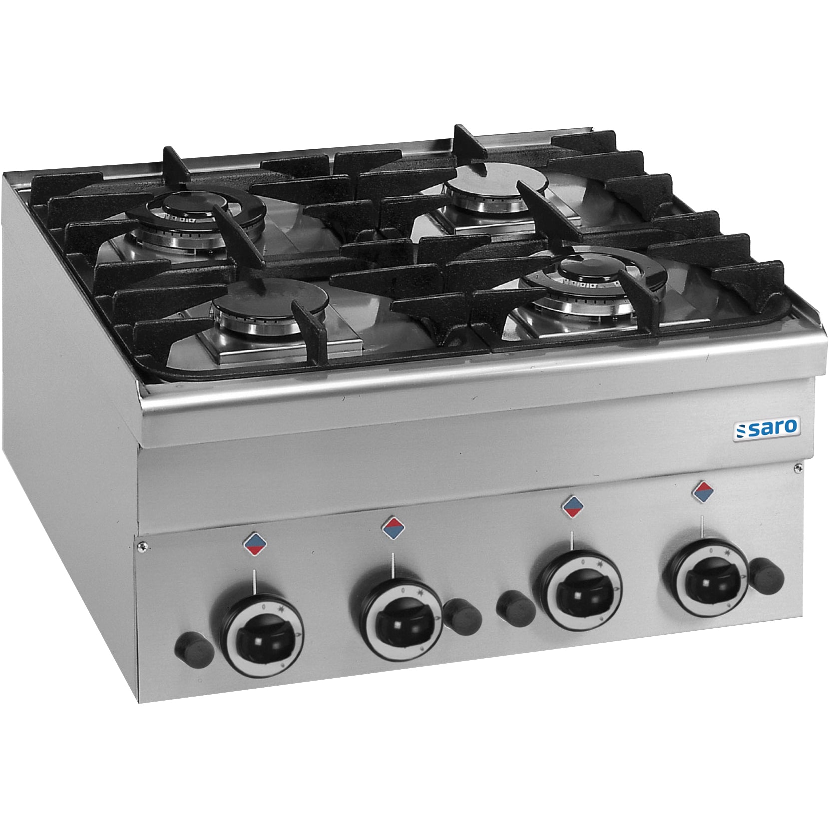 SARO gaskookplaat, 4 branders, 600 Line tafelmodel G4S6